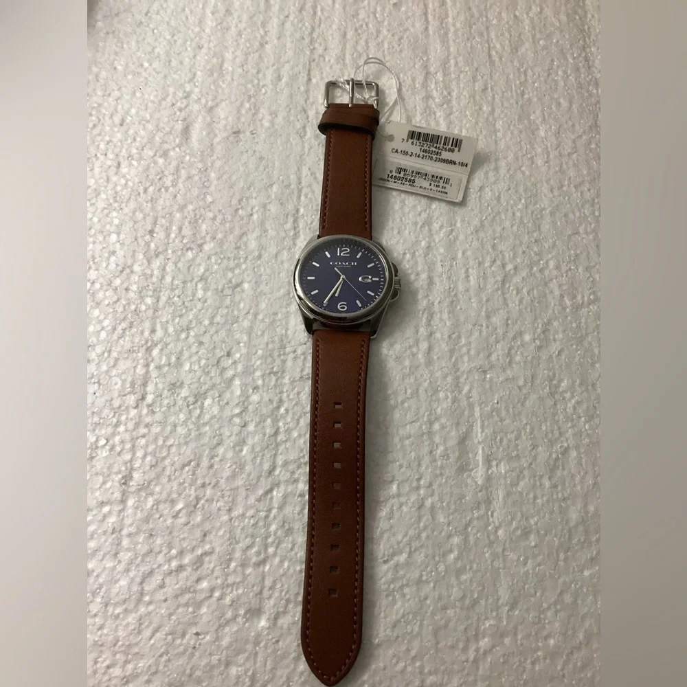 Coach Men's Greyson Brown Leather Strap Watch
